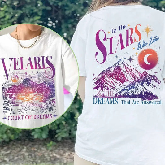 Velaris City Of Starlight Acotar Shirt, The Night Court Shirt, Court Of Dreams, Rhysand, Cassian, Sarah J Maas, Booklover Tee, Velaris Shirt, Unisex T-Shirt, Short Sleeve Tee Shirt, Gifts For Birthday Fathers Day Christmas Top Womenswear Women