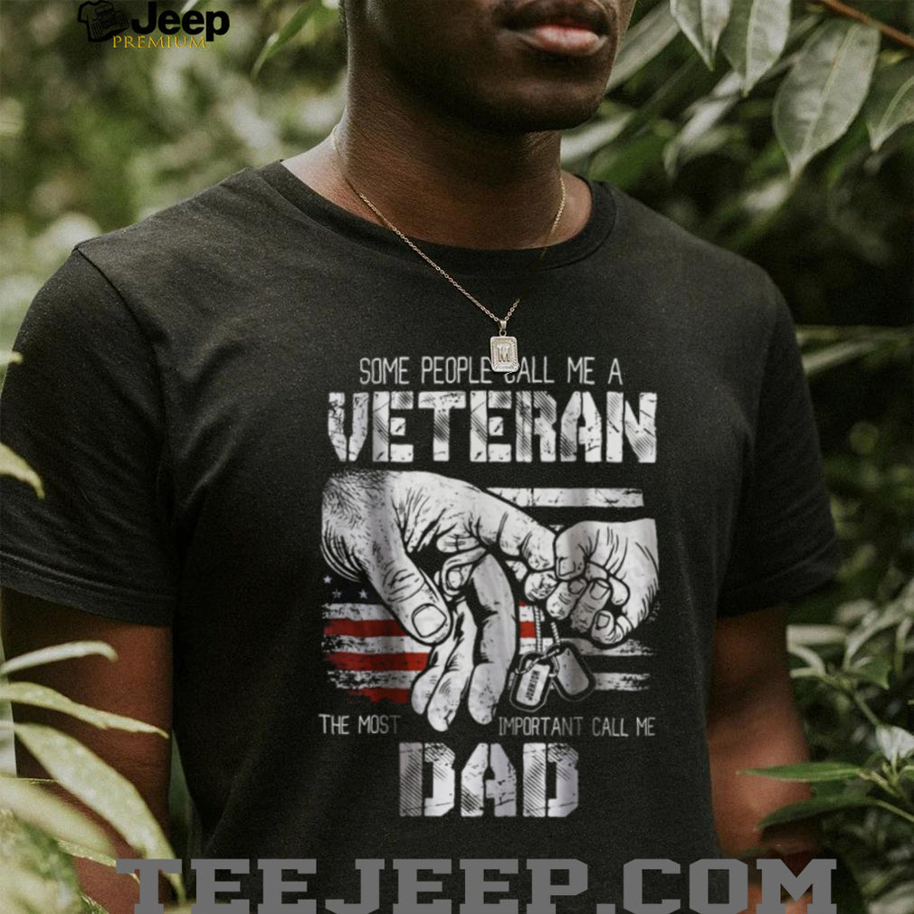 Veteran Dad Fist Bump US Flag Patriotic Father’s Day Shirt
