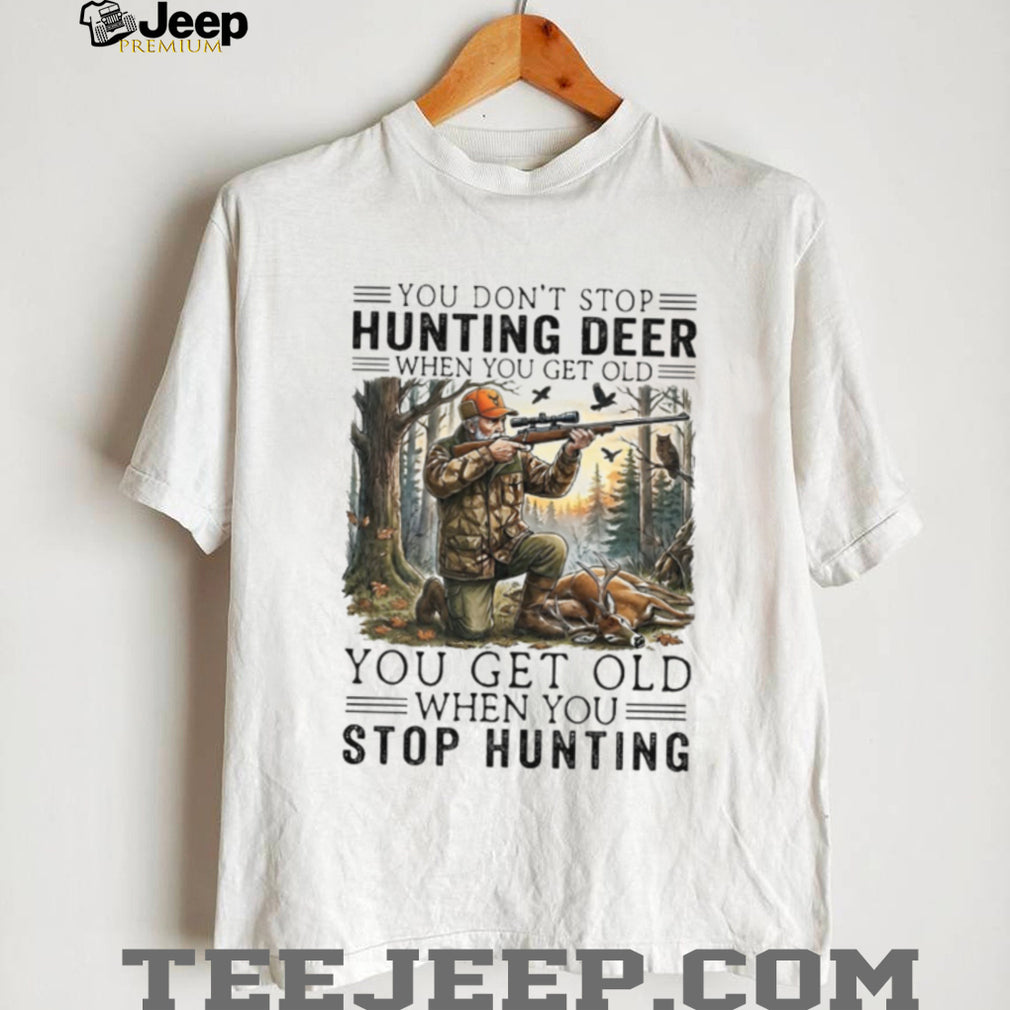 Veteran Deer Hunter Rifle Graphic T shirt Never Stop Hunting Gift