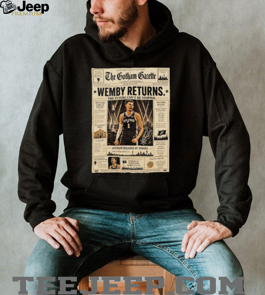 Victor Wembanyama Gotham Gazette Wemby Returns San Antonio Basketball Vintage Men Fans T Shirt
