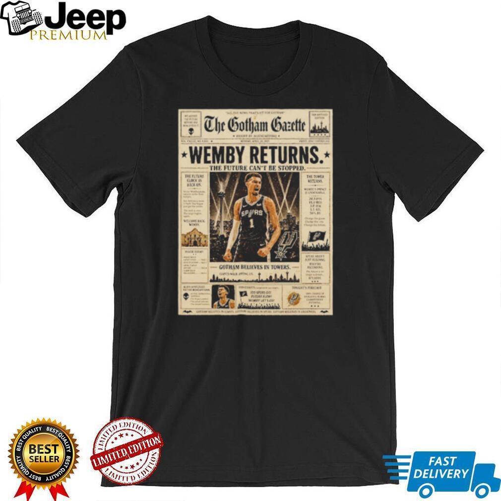 Victor Wembanyama Gotham Gazette Wemby Returns San Antonio Basketball Vintage Men Fans T Shirt