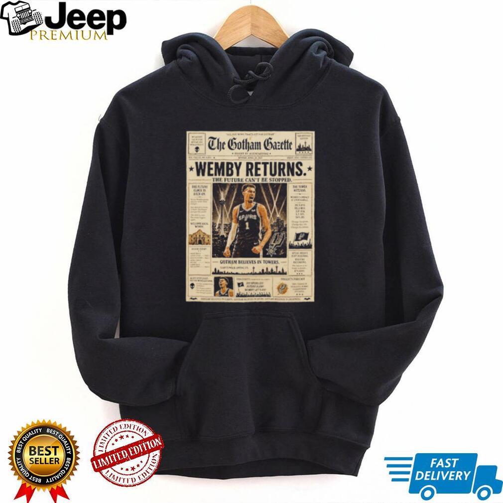 Victor Wembanyama Gotham Gazette Wemby Returns San Antonio Basketball Vintage Men Fans T Shirt