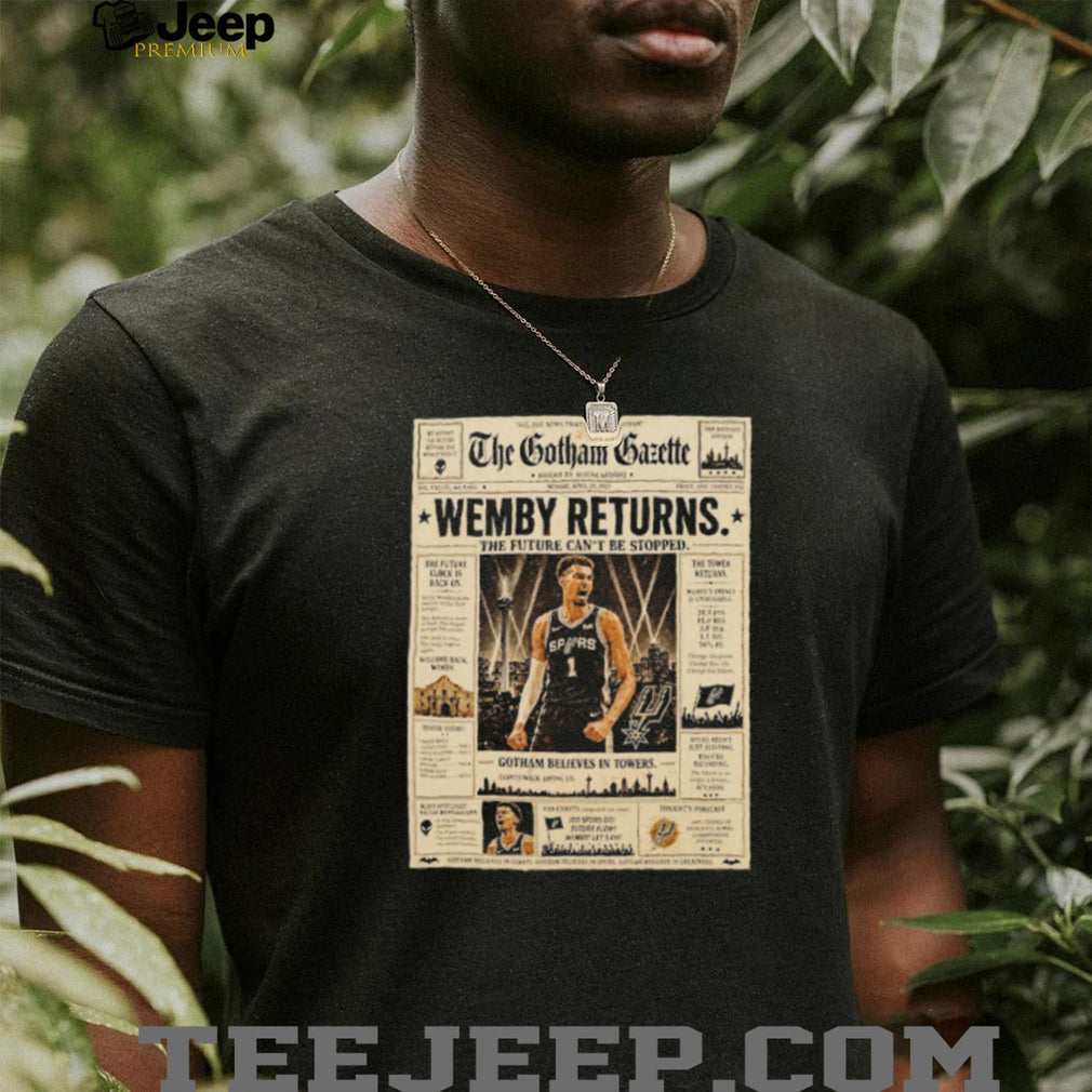 Victor Wembanyama Gotham Gazette Wemby Returns San Antonio Basketball Vintage Men Fans T Shirt