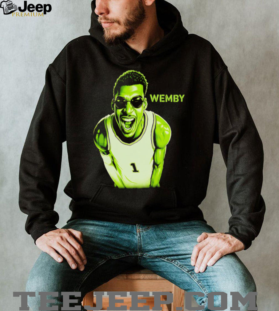 Victor Wembanyama Wemby Green Alien Face Basketball T Shirt