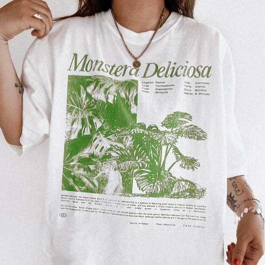 Victoria Maxwell, Comfort Colors, Monstera Plant Lady Tee, Vintage inspired tee, Comfort colors graphic tee, plant lover gift