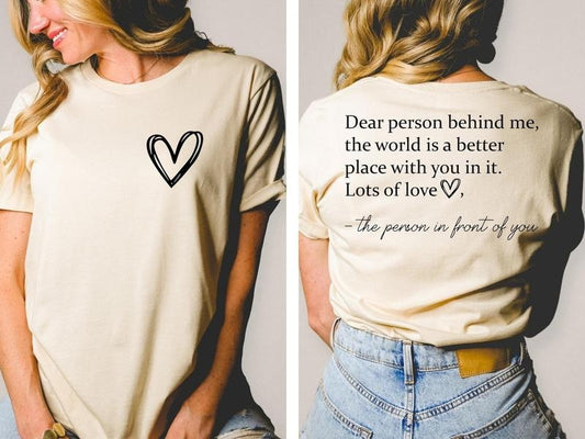 Victoria Maxwell, Dear Person Behind Me Shirt, Vintage Shirt, Positivity T-Shirt, Words on back Shirt, You are Enough Sweatshirt, Mental Health, Inspirational Sweater, Be Kind Sweater, Gift For Her