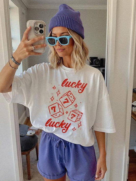 Victoria Maxwell, Vintage&Comfortable Shirt, Lucky 777 Red Tee, Comfort Colors Graphic Tee, Trendy Aesthetic Vintage Inspired Shirt, Lucky Girl, Better Luck Next Time