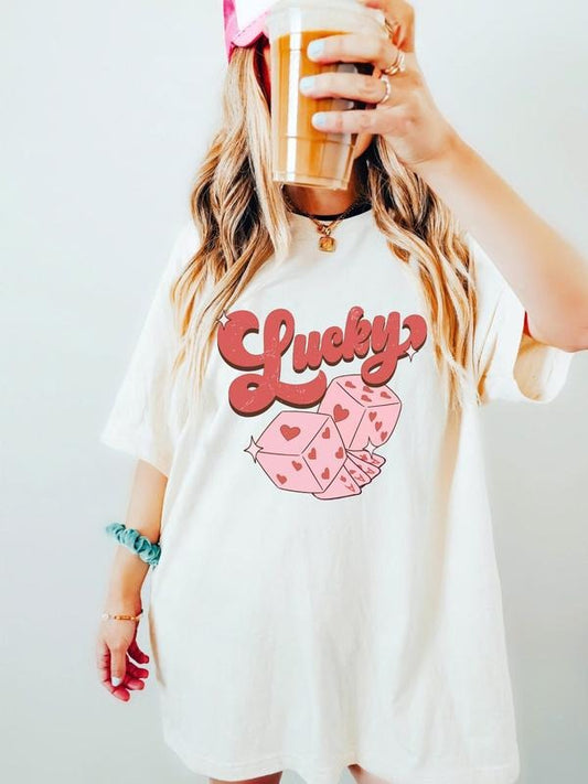 Victoria Maxwell, Vintage&Comfortable Shirt, Lucky Retro Tee, Heart Dice Tshirt, Comfort Colors Graphic Tee, Trendy Aesthetic Vintage Inspired Shirt, Lucky Girl, Better Luck Next Time