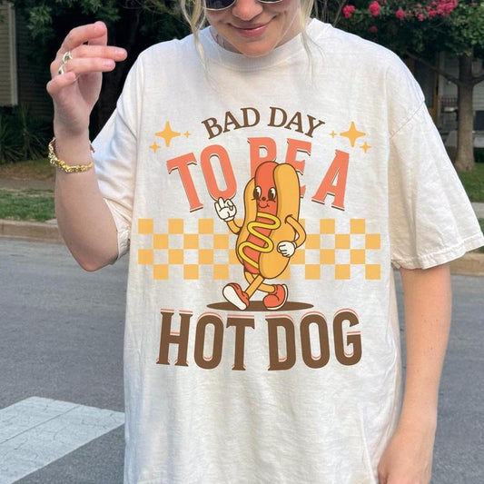Victoria Maxwell, Vintage Graphic Tee, Comfort Colors Bad Day to be a Hot Dog Shirt, 4th of July, Retro Summer Tee
