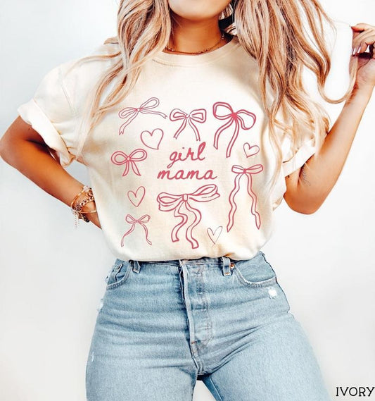 Victoria Maxwell, Vintage Graphic Tee, Coquette Girl Mama Comfort Colors Shirt, Mothers Day Gift, T-Shirt for Mom of Girls, Coquette Bow Mama