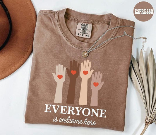 Victoria Maxwell, Vintage Graphic Tee, Everyone Is Welcome Here Shirt, Idaho Teacher T-Shirt, Inclusion and Equality Tee, Comfort Colors