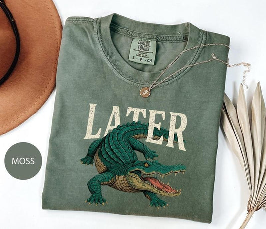 Victoria Maxwell, Vintage Graphic Tee, Later Gator Comfort Colors T-Shirt, Funny Retro 90s Alligator Graphic Tee, Vintage Style Unisex Shirt, Cool Gift for Him or Her, unisex Fit