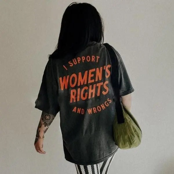 Victoria Maxwell, Womenswear Graphic Tee, Unisex Crewneck T-shirt, I Support Womens Rights And Wrongs Tee, Feminist girl power rebel tee, vintage inspired graphic tee