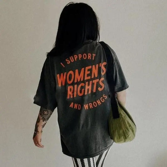 Victoria Maxwell, Womenswear Graphic Tee, Unisex Crewneck T-shirt, I Support Womens Rights And Wrongs Tee, Feminist girl power rebel tee, vintage inspired graphic tee