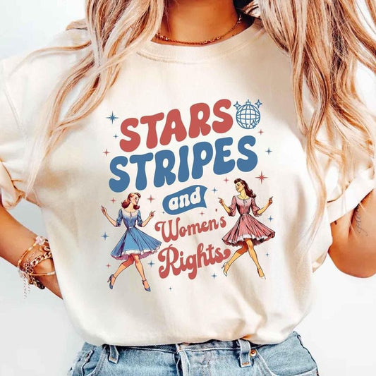 Victoria Maxwell, Womenswear Vintage Graphic Tee, 4th of July Feminist Shirt, Stars Stripes And Women's Rights, Retro Fourth Of July Shirt, Girl Power USA Shirt