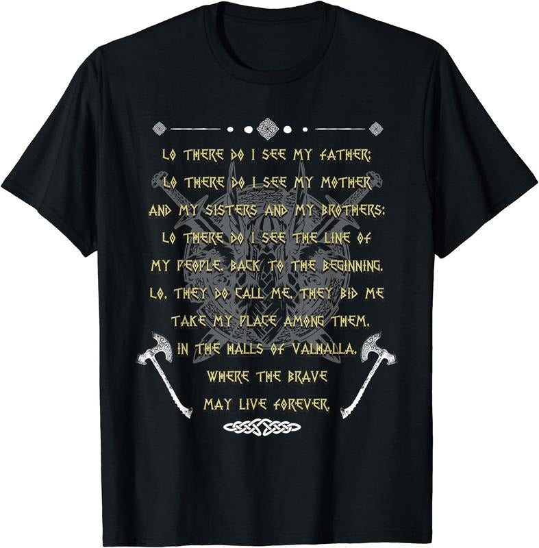 Viking Prayer Before the Battle Vikings Warriors T-Shirt | Unisex cotton tee Gifts, Crewneck