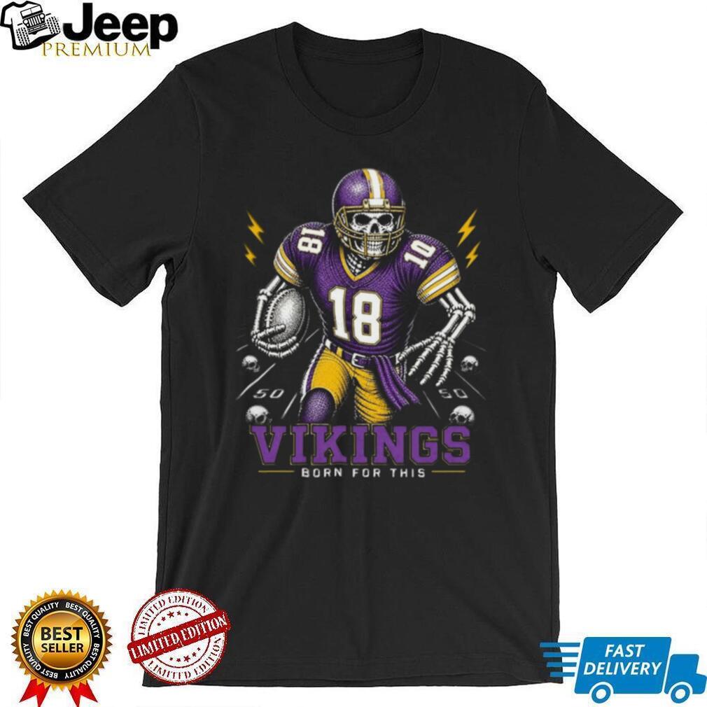 Vikings Football Skull Born For This Retro Vintage Game Day Gift Fans Men Women Shirt