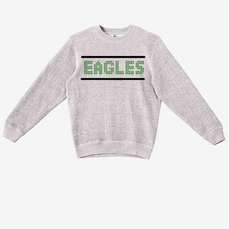 Vintage  Eagles style Football Sweater Sweatshirt Crew Neck groutfit outfits Crewneck Classic Cotton Fabric Knit Long Overall Ribbed Stylish Pullover Detroit Unisex graphic Menswear Knitwear Textured Casual Tops