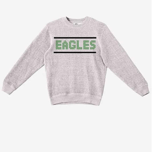 Vintage  Eagles style Football Sweater Sweatshirt Crew Neck groutfit outfits Crewneck Classic Cotton Fabric Knit Long Overall Ribbed Stylish Pullover Detroit Unisex graphic Menswear Knitwear Textured Casual Tops
