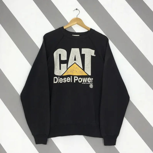 Vintage 1992 Caterpillar Diesel Power Sweatshirt Large CAT Caterpillar Inc Diesel Power Crewneck CAT Caterpillar Racing Black Sweaterstyle{n002}2