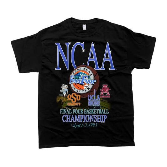 Vintage 1995 NCAA Final Four Championship Tar Heels OSU UCLA Arkansas t-shirt, Shirt For Women And Men, Men's Tshirt, Men's Clothes Casual Cotton
