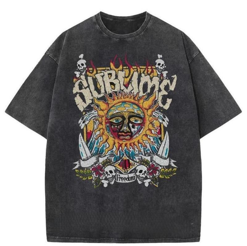 Vintage 40Oz To Freedom T-Shirt, graphic T-shirt, Short Sleeve Cotton Menswear Tshirt Crewneck  Womenswear Top