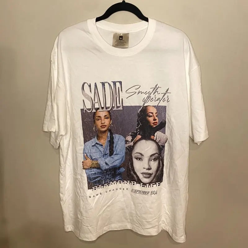 Vintage 80s Sade T Shirt XL Smooth Operator 1984 Winterland Bootleg Rap Hip Hop Women Top Womenswear Hoodie, Sweatshirt