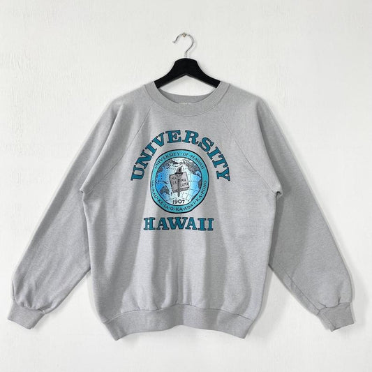 Vintage 80s University Hawaii Sweatshirt University Hawaii Crewneck Hawaii Sweater Pullover Hawaii Rainbow Warriors Print Logo Menswear Athletic