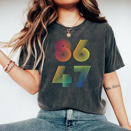 Vintage 8647 Anti Trumpp Shirt, Retro Democrat 8647 Tshirt, Liberal Shirt, Pro Immigration T-Shirt, Anti ICE, Anti MAGA, Anti Republican Fascism Tee