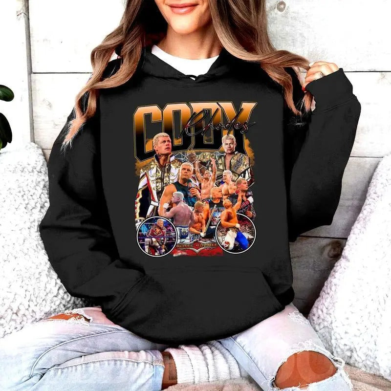 Vintage 90s Cody Rhodes Graphic Unisex T-Shirt-Sweatshirt-Hoodie, 90s Cody Rhodes Vintage Crewneck Clothing