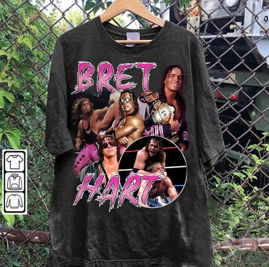 Vintage 90s Graphic Style Bret Hart T-shirt - Bret Hart T-shirt - Retro American Professional Wrestler Tee For Man and Woman Unisex T-shirt
