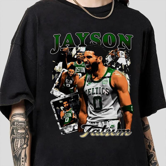 Vintage 90s Graphic Style Jayson Tatum T-shirt - Jayson Tatum T-shirt - Retro American Basketball Tee For Man and Woman Unisex T-shirt Classic Fabric