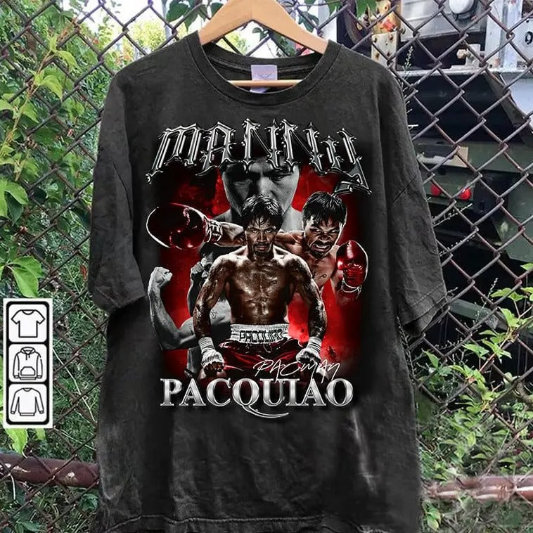 Vintage 90s Graphic Style Manny Pacquiao T-shirt - Manny Pacquiao T-shirt - Retro American Boxer Tee For Man and Woman Unisex T-shirt-1, Gift For Fan