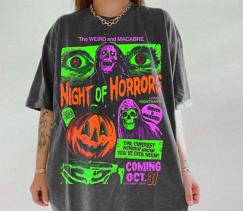 Vintage 90s Halloween Movies Tee, Retro Horror Night Shirt, Halloween Vibes Shirt, Halloween Shirt, Scary Movies Characters Shirt