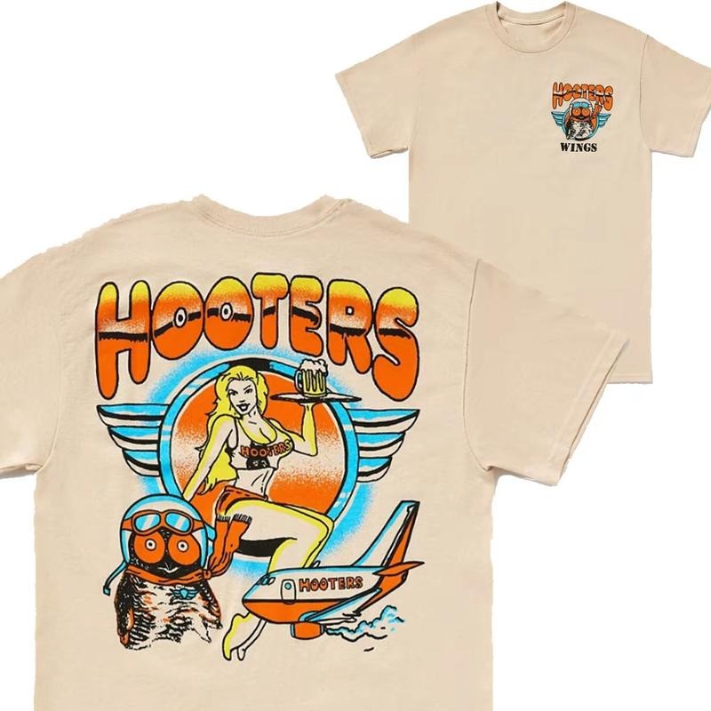 Vintage 90s Hooters Wings T-Shirt Classic Cotton Menswear Top