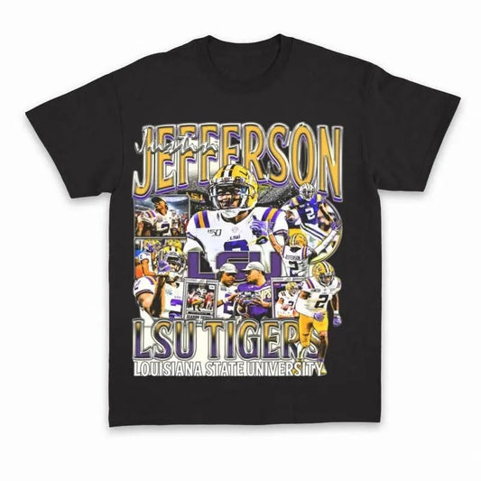 Vintage 90s Justin Jefferson Football T-shirt, Vintage Graphic Tee, Sport Shirt, Unisex Tee For Men, For Women