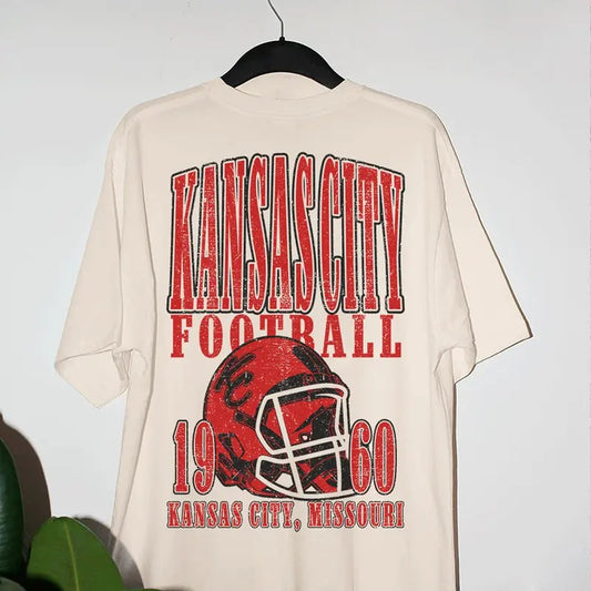 Vintage 90s Kc Football Tshirt, Game Day Apparel, Retro Football Tee, Favorite Team Shirt, Sunday Game Day Clothes, Vintage Missouri 1960, Unisex T-Shirt, Gifts For Men Women, Short Sleeve Tee Shirt