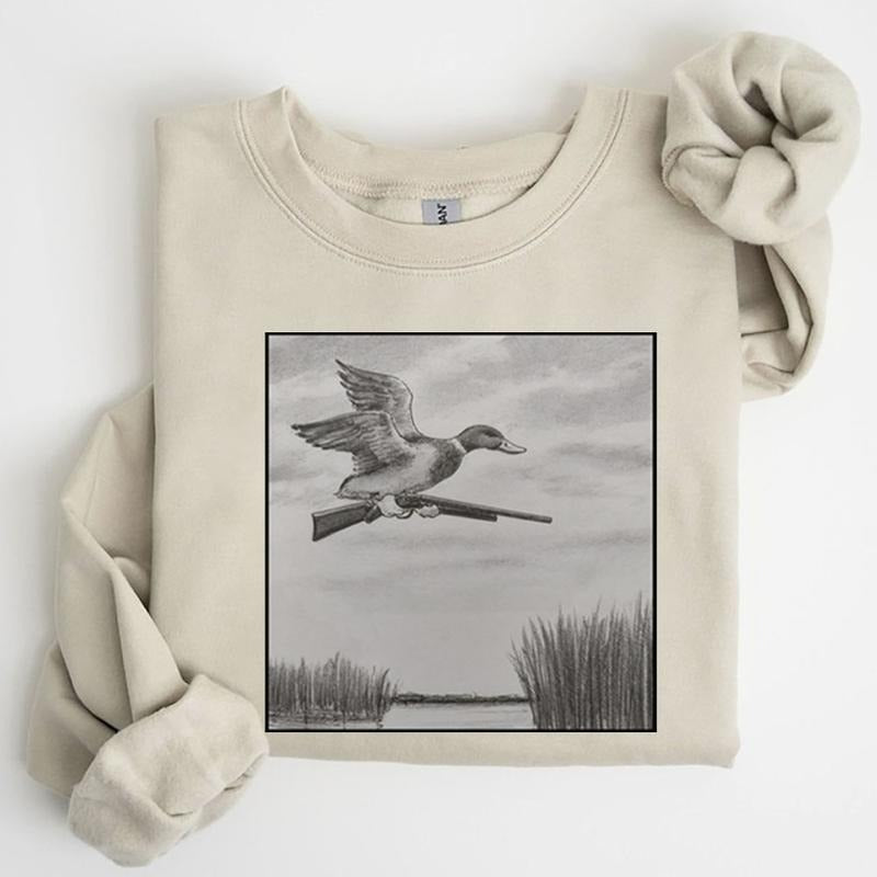 Vintage 90s Mallard Duck Unisex Sweatshirt Hoodie Tshirt , Hunting Season husbands Cute Hunting Duck National Day Cotton Menswear