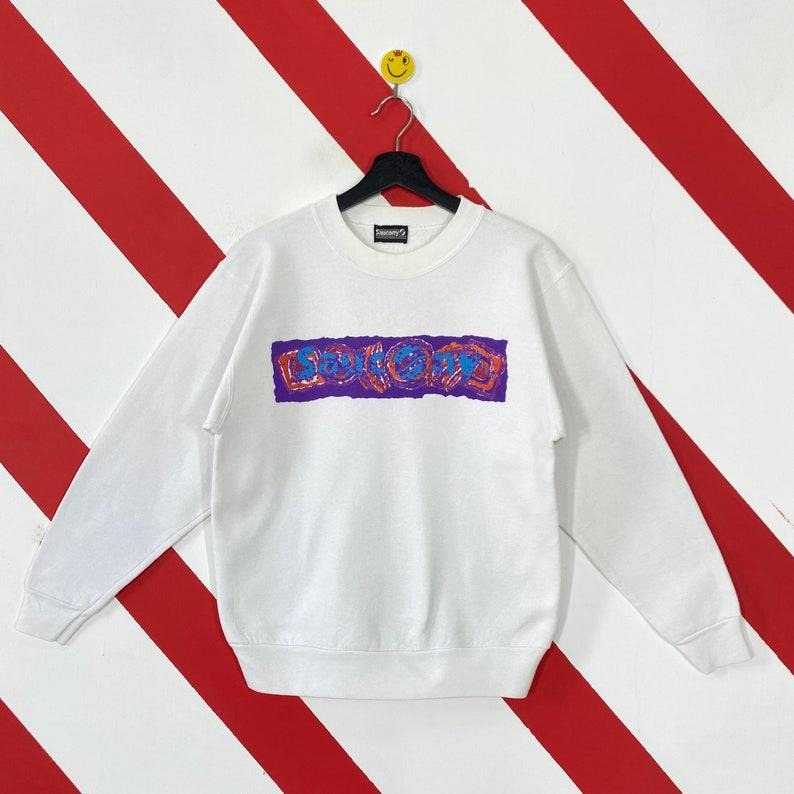 Vintage 90s Saucony Sweatshirt Saucony Crewneck Saucony Sweater Pullover Saucony Sportswear Saucony Athletic Print Logo