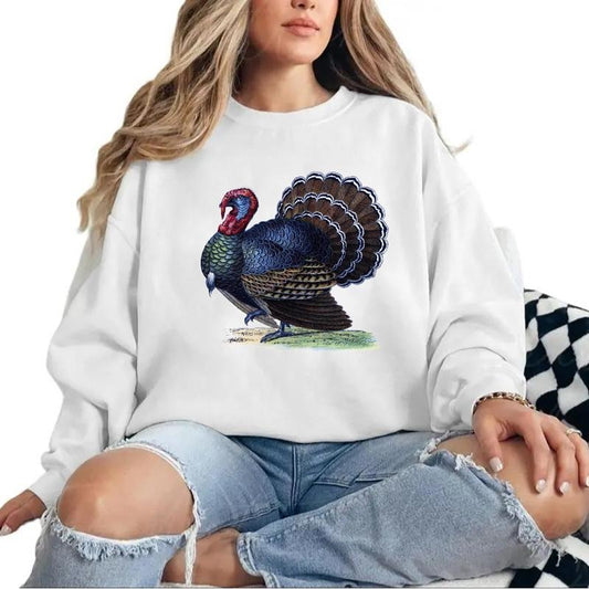 Vintage 90s Turkey Sweatshirt, Retro Animal Lover Hunting Fall Thanksgiving t-shirt Unisex Hoodie Cotton Pullover Womenswear Day