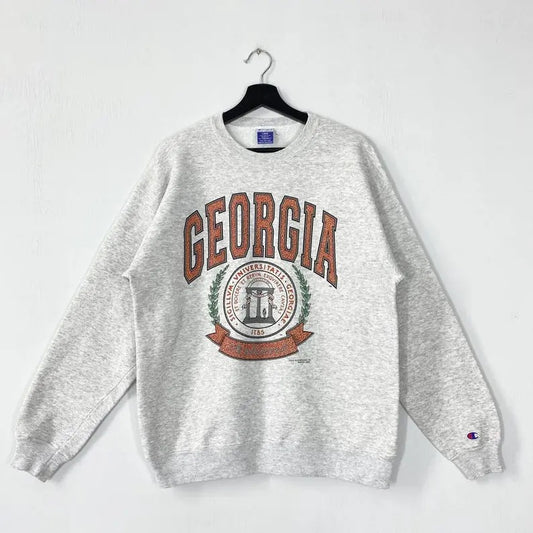 Vintage 90s University Georgia Sweatshirt University Georgia Crewneck Georgia Sweater Pullover Georgia Bulldogs Print Logo Menswear Athletic Unisex