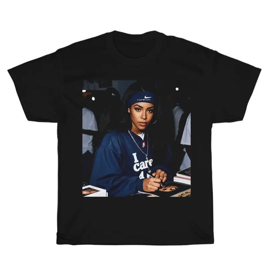 Vintage Aaliyah Baby Girl Graphic Unisex Shirt, Bootleg Rap Design Shirt, Hip-Hop Merchandise, Rap Gift for Him Her Crewneck Streetwear Menswear Top
