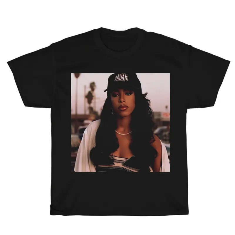 Vintage Aaliyah Graphic Unisex Shirt, Bootleg Rap Design Shirt, 90'S Clothing, Rap Gift for Him Her Crewneck Streetwear Menswear Top