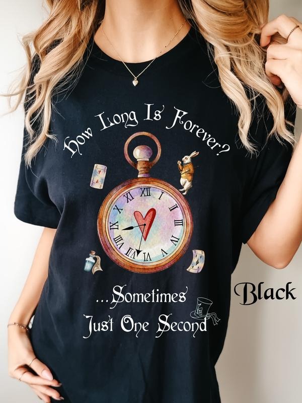 Vintage Alice in Wonderland Shirt, Alice in Wonderland T-Shirt, How Long Is Forever, Mad Hatter, Alice in Wonderland