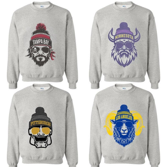 Vintage All Team Football Ash Sweatshirt Retro Mascot Football Fan Crewneck Sweater Unisex Game Day Shirt Football Fan T-shirt Hoodie Menswear Tops