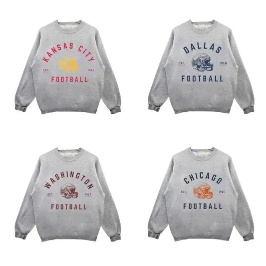 Vintage All Team Football Sport Grey Sweatshirt, Football Vintage All Team Crewneck, Retro All Teams Sweatshirt, Vintage Graphic Tees, Casual Sweatshirt, Sport Graphic Shirts, Unisex Sweatshirts, Graphic Shirt Gift For Women and Man