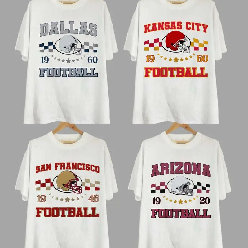 Vintage All Team Football T-Shirt, All Teams Football Star T-Shirt, Classic Sport T-Shirt, Gift For Fan.