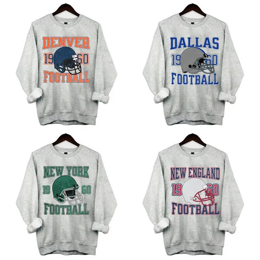 Vintage All Teams Football Sweatshirt Collection Sport Grey Color, Hometown Football Sweatshirt, Vintage Graphic Tees, Football Fan Gift