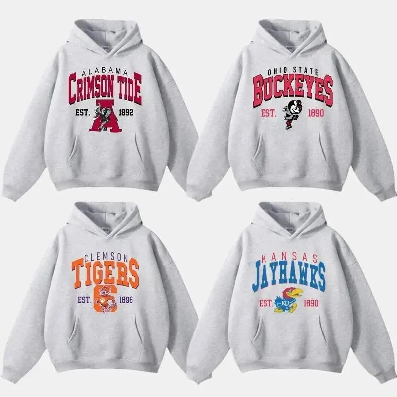 Vintage All Teams NCAA Collection Unisex Crewneck Sport Grey Hoodie, Graphic College Team Collection Hoodie, Gift For NCAA Fans men's  sweatshirts vintage  clothing