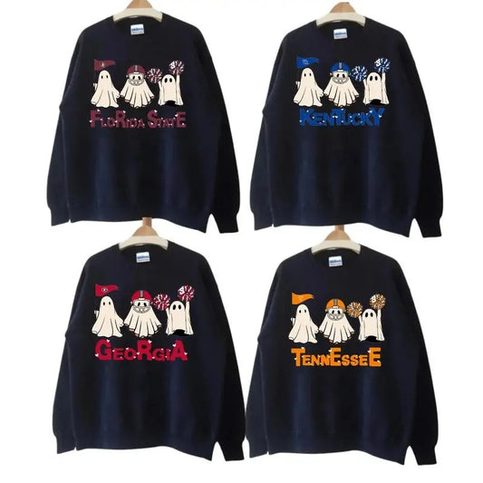 Vintage All University Of NCAA Spocky Black Sweatshirt, Vintage Halloween Sweatshirt, All Teams NCAA Classic Sport Sweatshirt, Gifts For Football Fan Sport, Crewneck Menswear Soft Sweaters for Men, for Women  Tops Round Neck